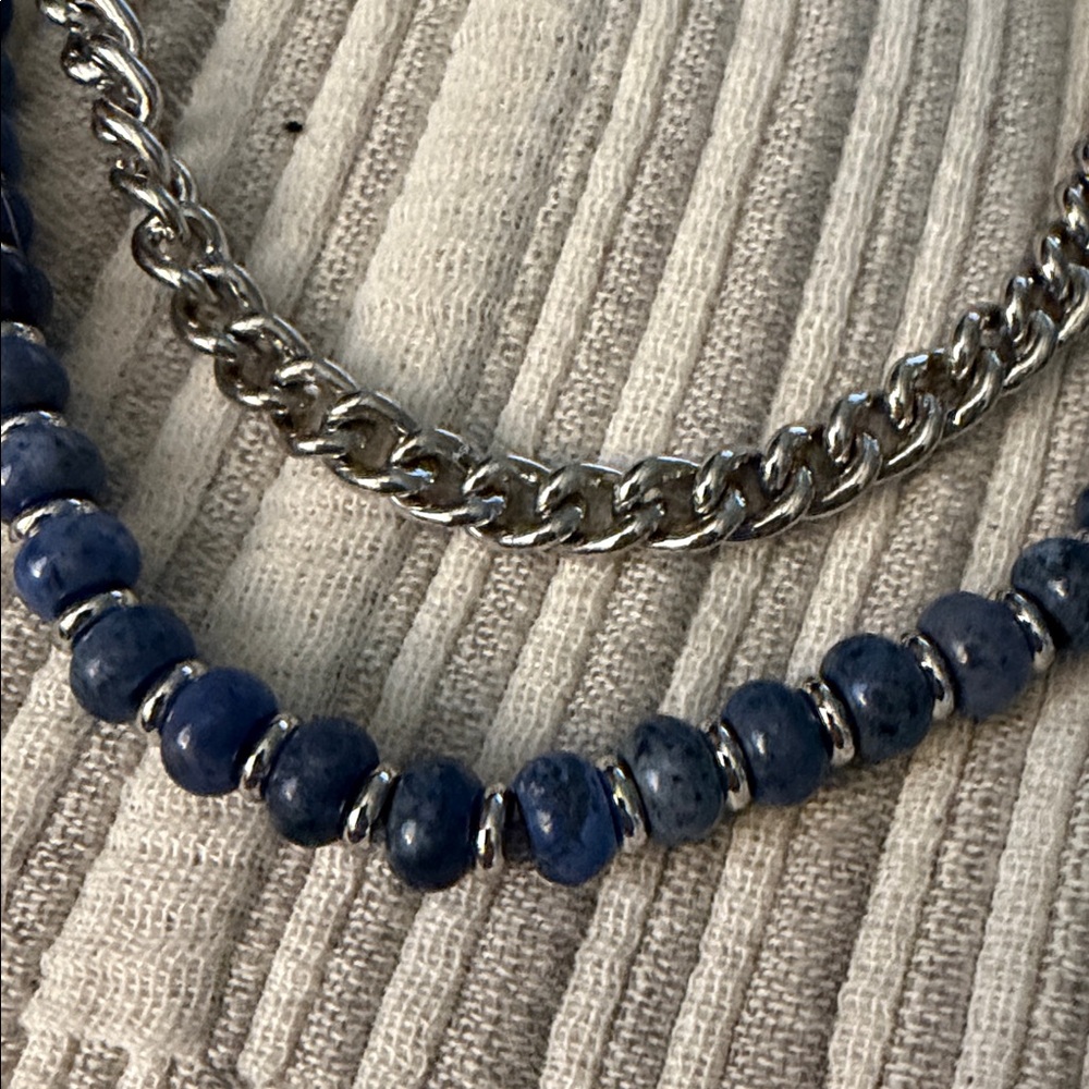 Kendra Scott Silver and Blue Necklace - Picture 3 of 3